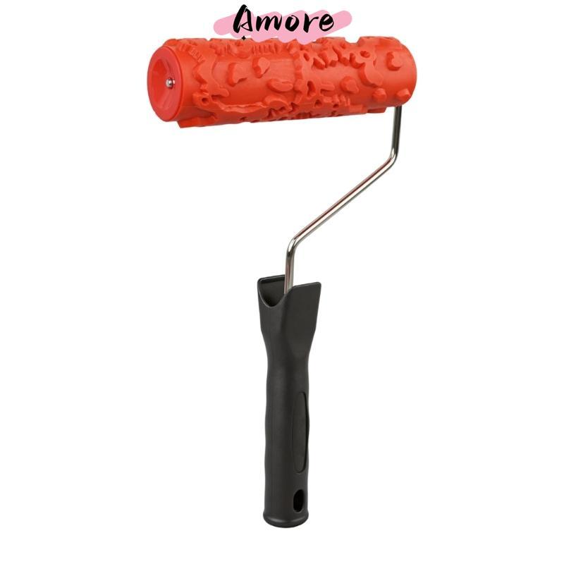 Amore DIY Wall Texture Roller 7 นิ้วล้างทําความสะอาดได้รูปแบบเครื่องมือขนาดกะทัดรัดสําหรับผนังบ้าน