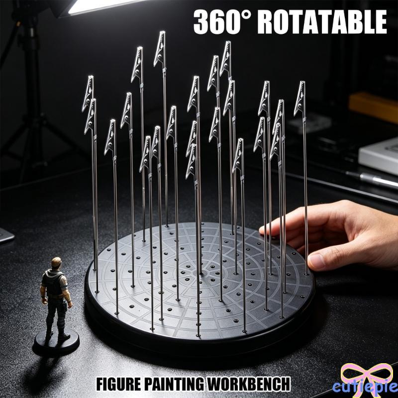 Cutie Professional Model Painting Stand พร้อมแพลตฟอร์มหมุนและที่หนีบโลหะสําหรับงานอดิเรก