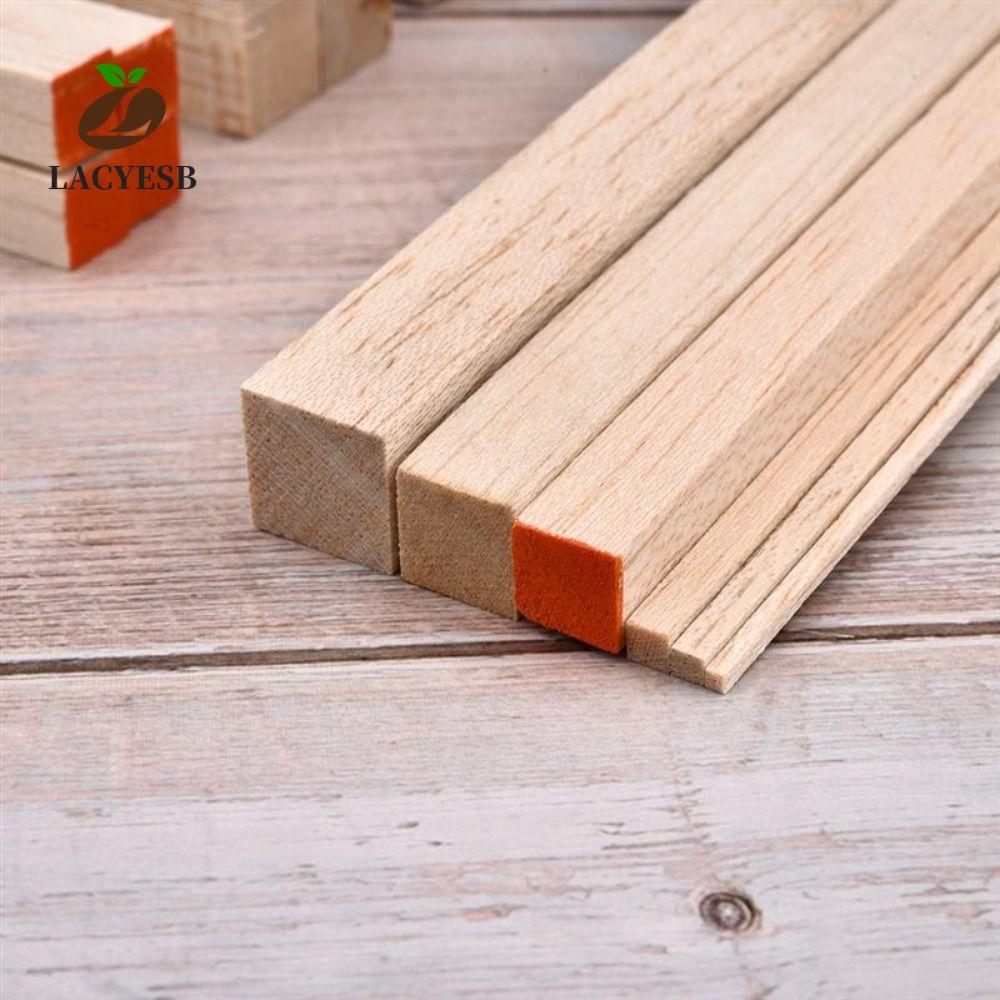 LACYATS Square Cudgel Wood Chips DIY 30 มม.สําหรับโมเดลของเล่นสร้างแกะสลักหัตถกรรม