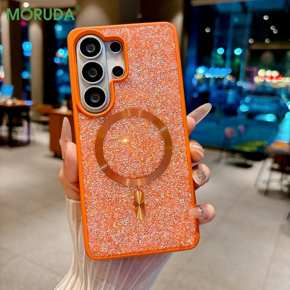 SAMSUNG สําหรับGalaxy S26 Ultraเพชรแม่เหล็กสําหรับSamsung S23 S24 S25 Ultra S26 Plusกันชนนุ่มBling GlitterกันกระแทกTPU Cover