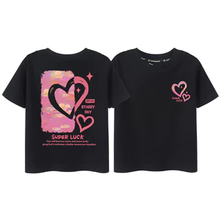 🔥พร้อมส่ง&COD🔥RINA STUDIO🔥 2026เสื้อยืดคู่ครอบครัว ลายหัวใจ พิมพ์หน้าหลัง มีไซส์เด็กและผู้ใหญ่