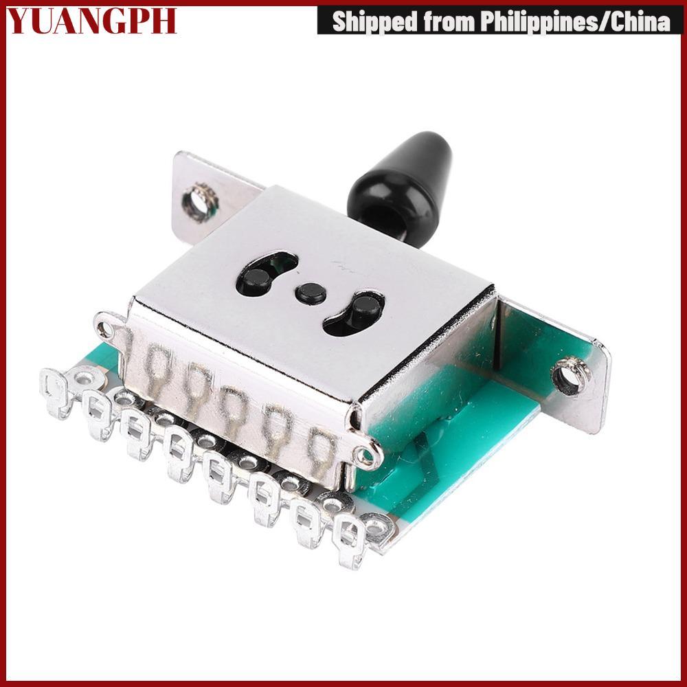 YUANGPH 5-Way Pickup Selector Switch, โลหะ 5-Way ตําแหน่งกีตาร์สวิทช์,ทนทาน Silver Guitar Toggle Swi