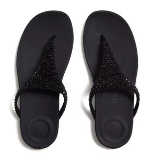 FITFLOP SOLAY MIXED-CRYSTAL T/P รองเท้าแตะแบบหูหนีบผู้หญิง รุ่น A5Y-001 สี BLACK