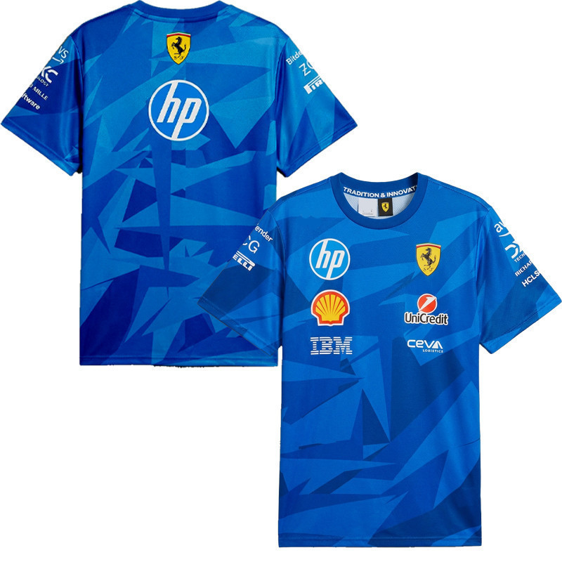 รูปแบบล่าสุด F1 Racing Jersey + F1 Racing Team Jersey + ฤดูร้อน Unisex เสื้อยืดแขนสั้นเสื้อผ้าด้านบน