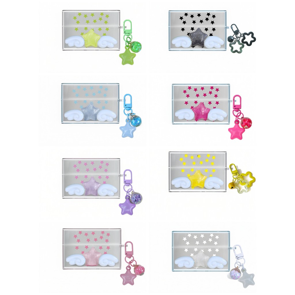 3D Wings Star Clear Case สําหรับ Sony WF-1000XM6 หูฟังนุ่มโปร่งใส xm6 ป้องกันจี้ดอกไม้