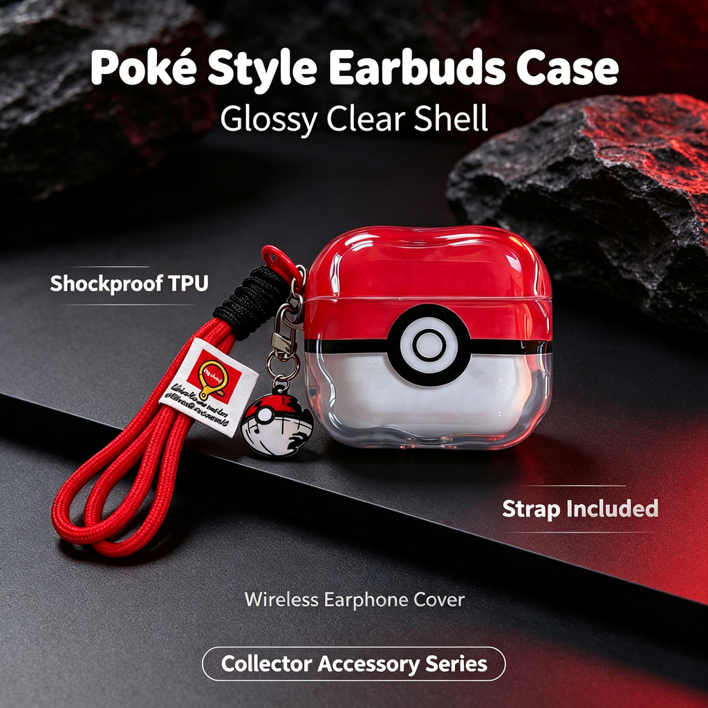 [คลังสินค้าพร้อม] เคสหูฟัง Pokémon Poké Ball เหมาะสําหรับ AirPods Pro3/AirPods4/AirPods5 เคสป้องกันเครื่องประดับกันกระแทก