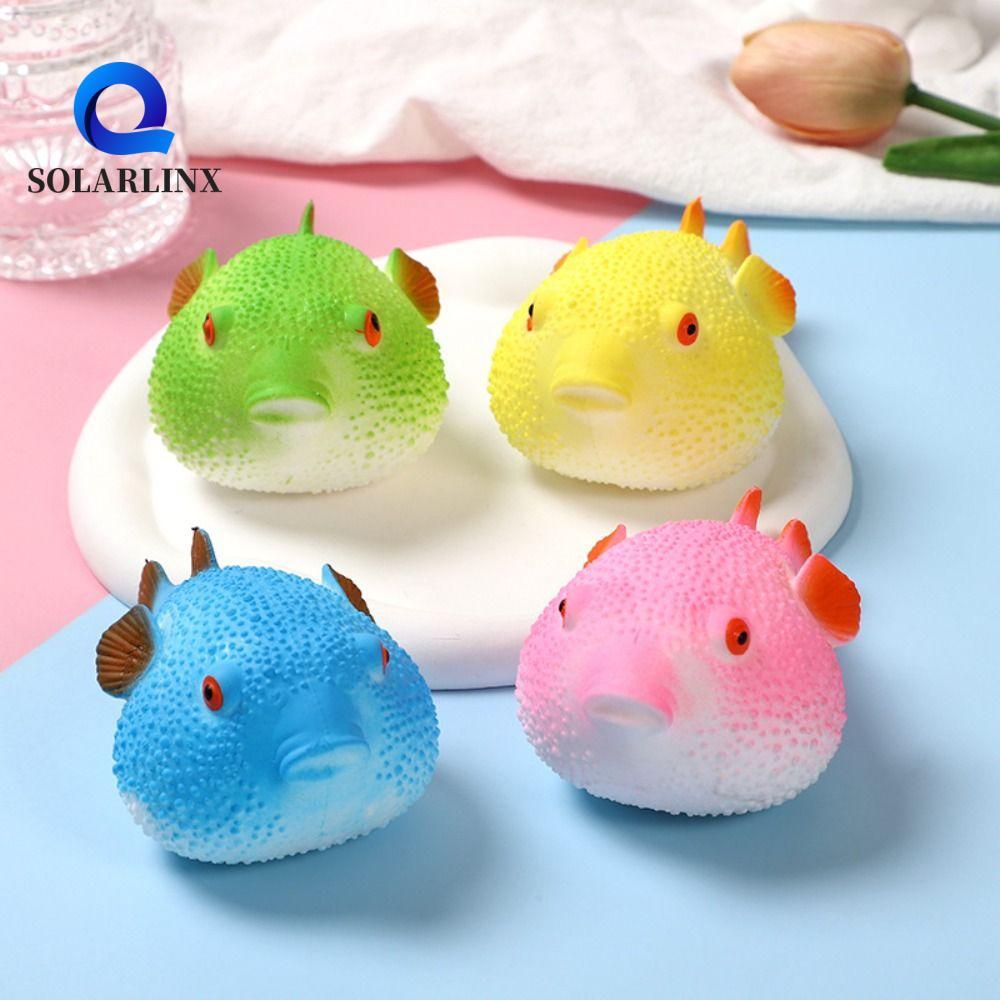 SOLARLINX Pufferfish บีบของเล่น, TPR Pufferfish Pufferfish Squeeze Pinch ของเล่น, Pinch Soft การ์ตูน