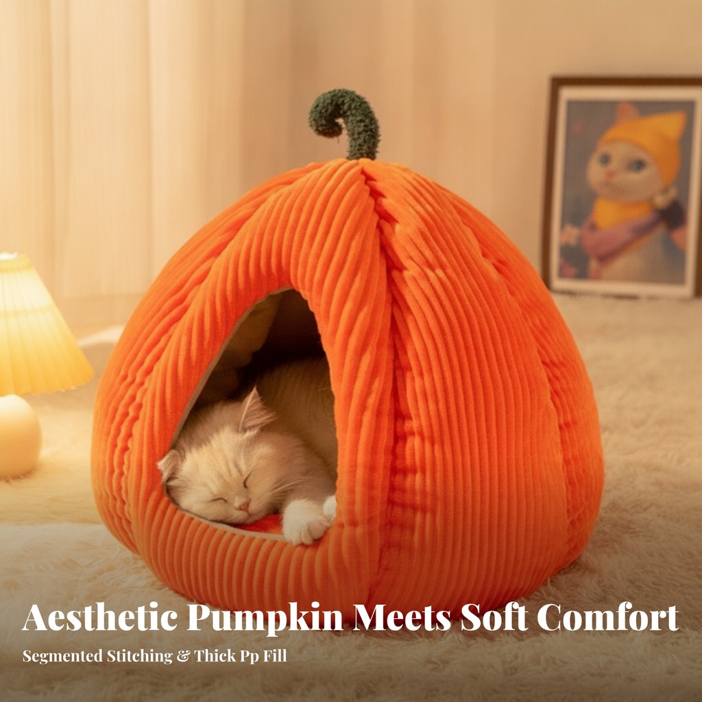 Enclosed Cat Bed Covered Cat Cave Bed Cushion Comfy สําหรับแมว