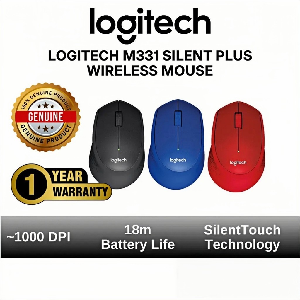 LOGITECH Mouse แล็ปท็อปไร้สาย PC Desktop Silent Mouse M331 ลื่น Office M330 Tmt Ugreen คอมพิวเตอร์