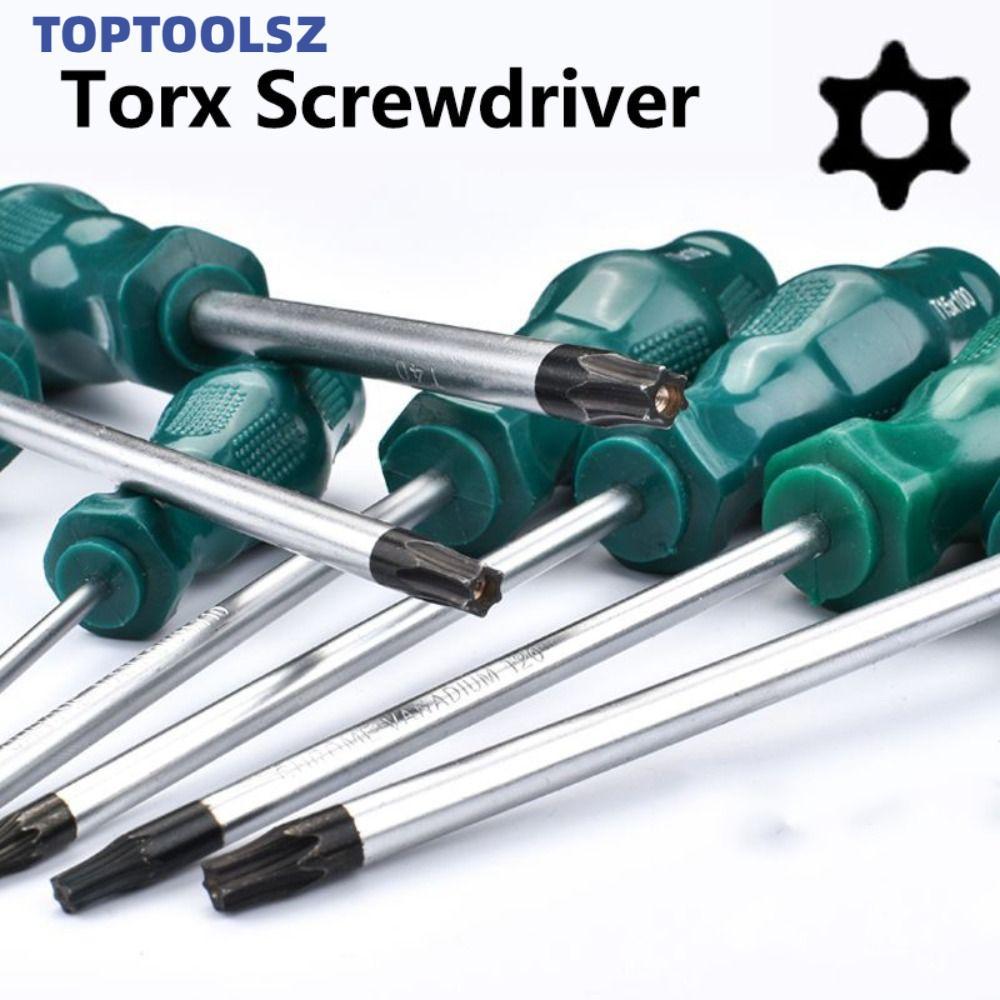 TOPTOOLS ไขควง Torx, พร้อมรู T15 T20 T25 T30 ไขควงหกเหลี่ยม, 400 มม.บ้านซ่อมเครื่องมือไขควงอัลเลน