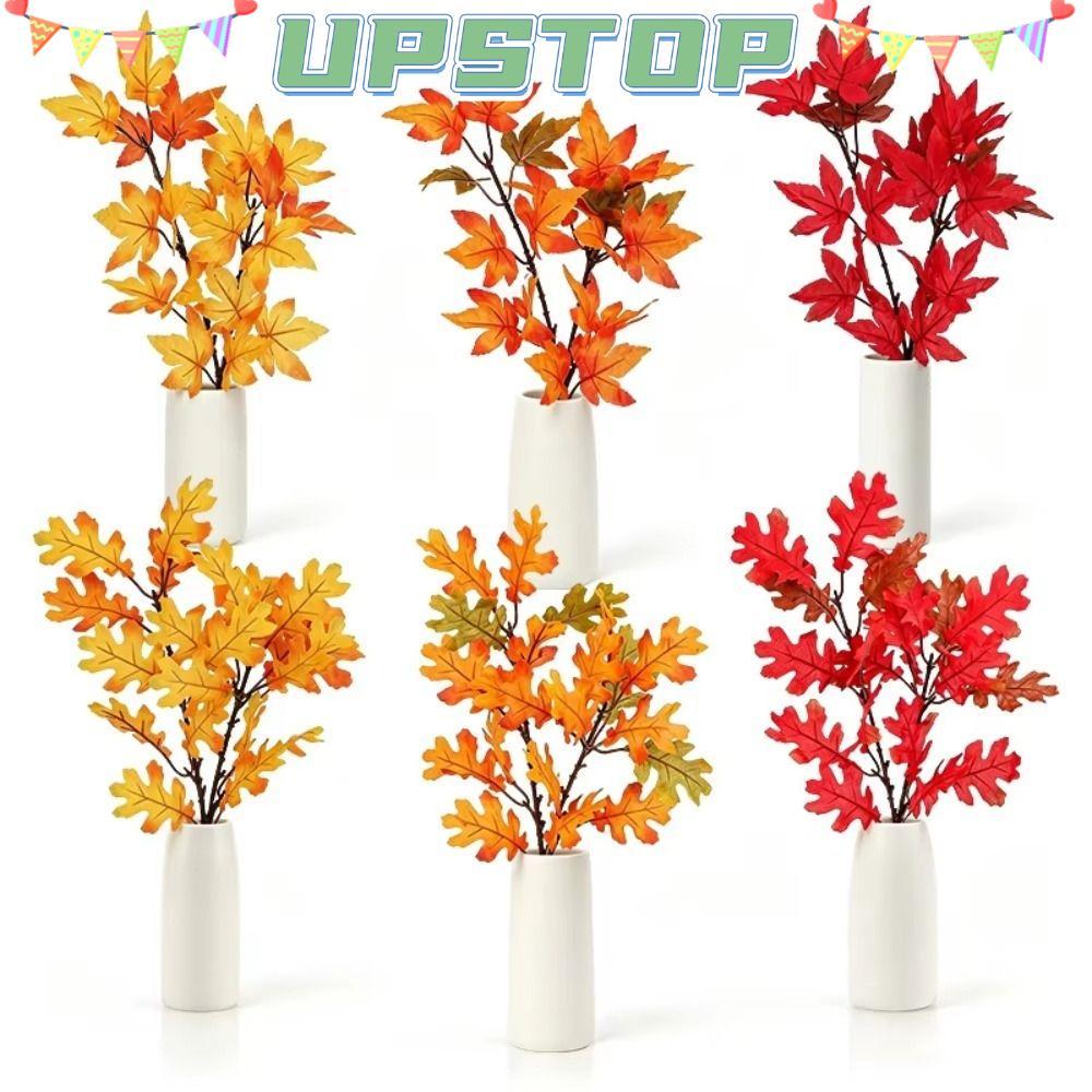 UPSTOPBO 2PCS ประดิษฐ์ Maple Leaf, ผ้า Maple Leaf Shape ฤดูใบไม้ร่วง Fallen Decor, เหมือนจริง Fallen