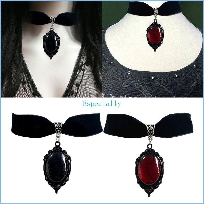 ESP กํามะหยี่นูนคริสตัลสร้อยคอแฟชั่นผู้หญิงของขวัญ Pagan Witchcraft เครื่องประดับ
