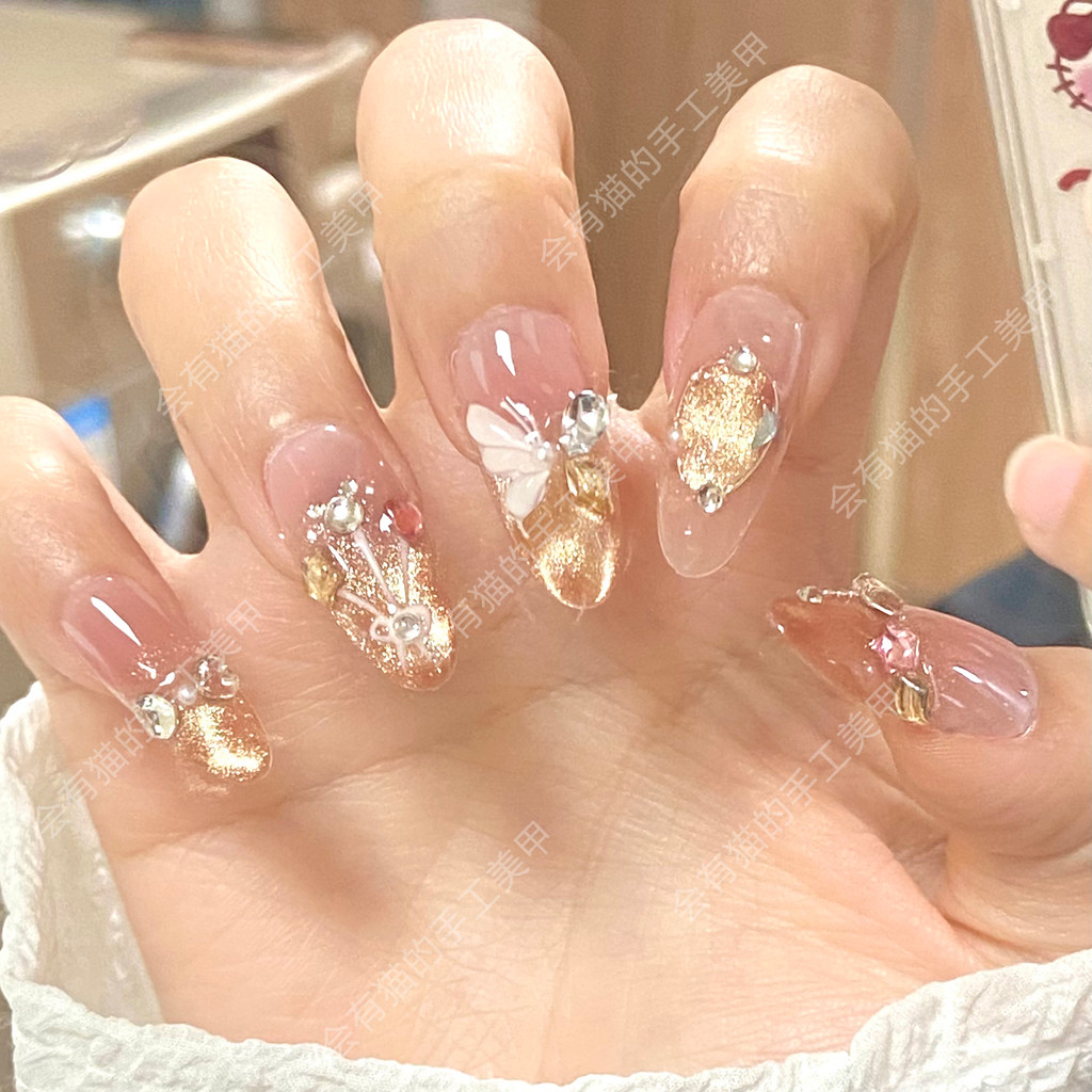 Ha มีแมว Dream ฤดูร้อน Ripples ผีเสื้อซ้อนเพชร Strobe Cats Eye Ripples HAND-Painted บอลลูน HAND-Wear