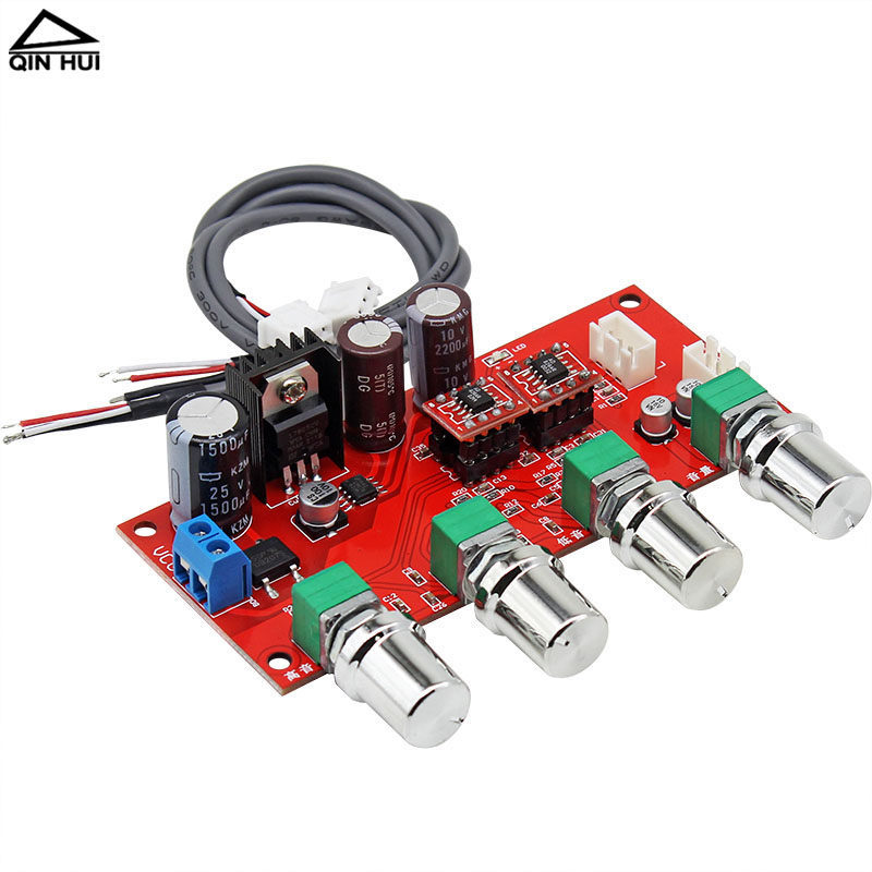 ไข้เสียง AD828 โทนบอร์ดลําโพงไฮไฟเครื่องขยายเสียง Preamplifier Board diy High School Bass ปรับโมดูล