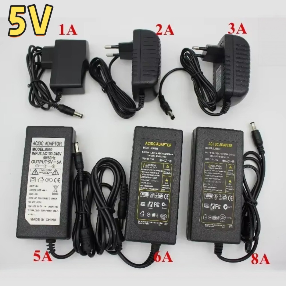 EU/US/UK/AU Power Supply Adapter Transformer AC 110-240V to DC 5V 2A 3A 6A 8A 10A LED Strips Light C
