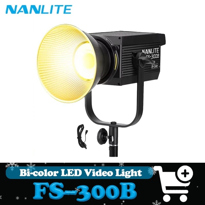 YZ6K Nanlite FS-300B Bi-สีไฟ LED วิดีโอ NANLINK APP ควบคุม 350W 2700K-6500K สําหรับกล้องสตูดิโอถ่ายภ