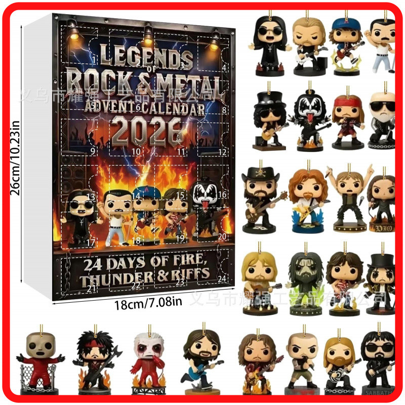 LEGENDS ROCK&METAL ADVENT CALENDAR 2026 Christmas Arrival Calendar Blind Box Pendant