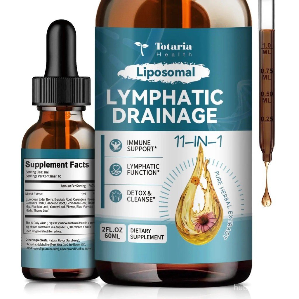 Totaria Liposomal ยาหยอดระบายน้ําน้ําเหลือง - 11 In 1 ขยายอินทรีย์ด้วยรากหญ้าเจ้าชู้ Ecea Elderberry