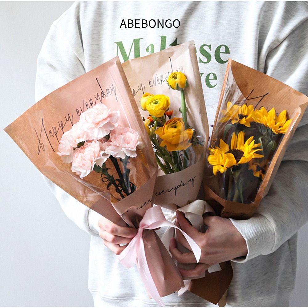 ABEBONGO 20/30PCS Bouquet Packing Bag, Single Rose Plastic Rose Packing Sleeve Bag, Big Capacity Pac