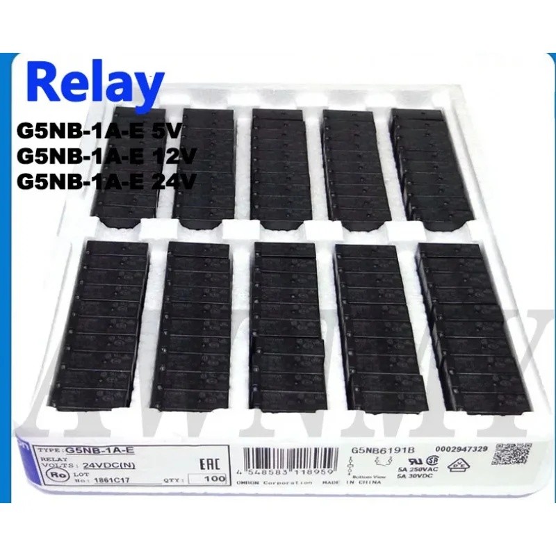 100 ชิ้น/กล่อง RELAY G5NB-1A-E 5V 12V 24V DC รีเลย์พลังงานใหม่และต้นฉบับ