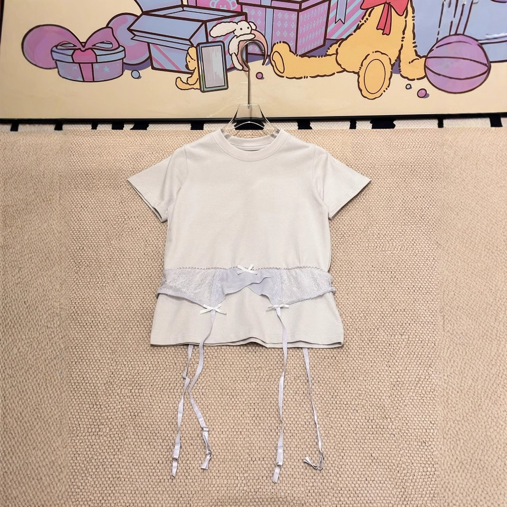 GHR0 BLCG 2025New lace short sleeves T Fashionable and versatile women's shirt T Shirt