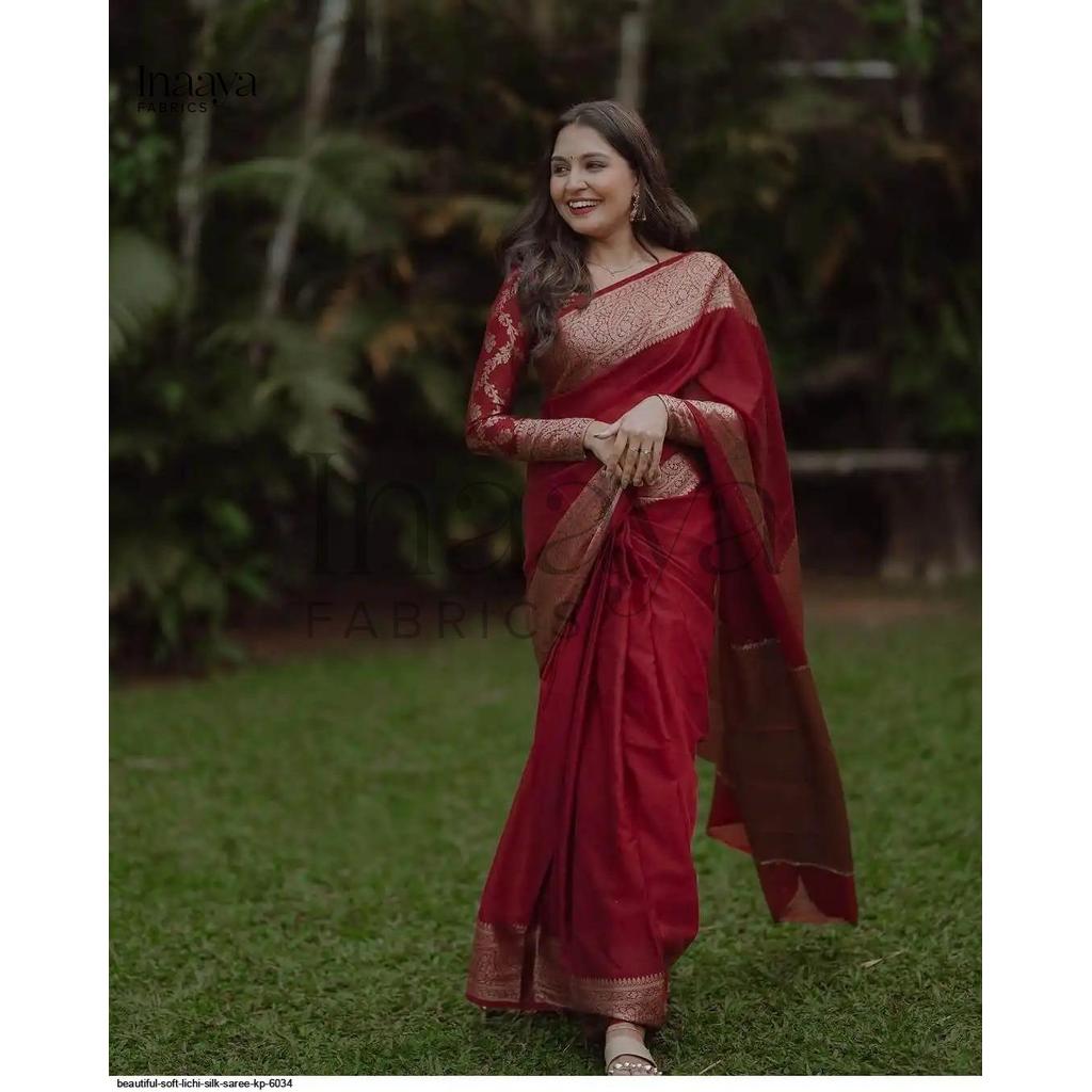 Saree ผ้าไหมพิมพ์ลายสวยสําหรับผู้หญิง By Inaaya Fabric