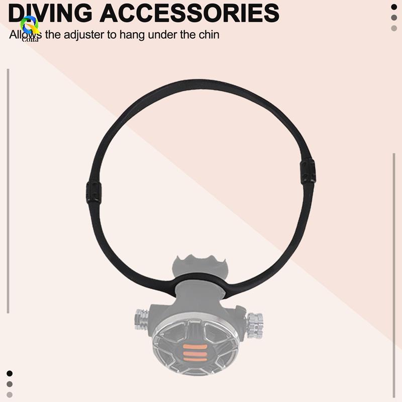 ดําน้ําซิลิโคน Regulator สร้อยคอผู้ถือยืดหยุ่น Mouthpiece Regulator สร้อยคอแหวน 18 ซม.สีดําgjxcsj1ft