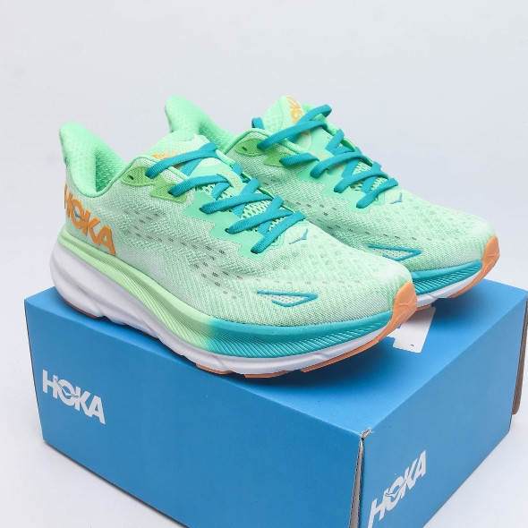 HOKA ONE ONE Clifton 9 ผู้ชายผู้หญิง Professional Cushioning รองเท้าวิ่ง,หนา Soled Breathable รองเท้