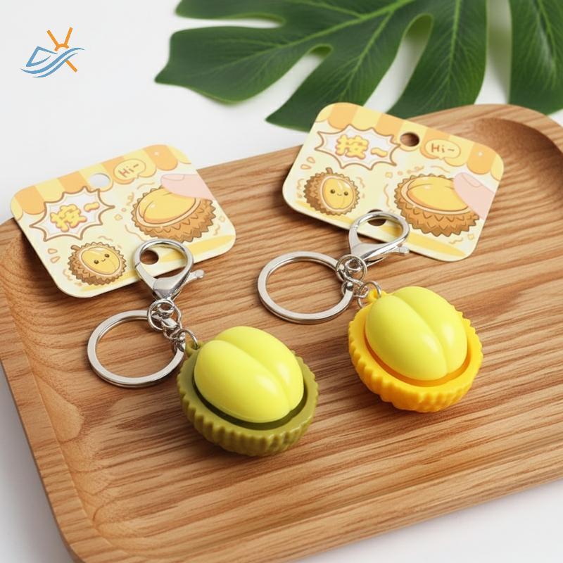 [Lightflow] Durian Fidget Toy พวงกุญแจขนาดเล็กความเครียดบรรเทาสําหรับมือยุ่งสะดวกขนาด [vn]