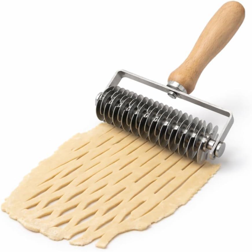 Pastry Lattice Roller Cutter พายสแตนเลส Crust Cutter เครื่องมือสําหรับ Pastry Dough Pizza