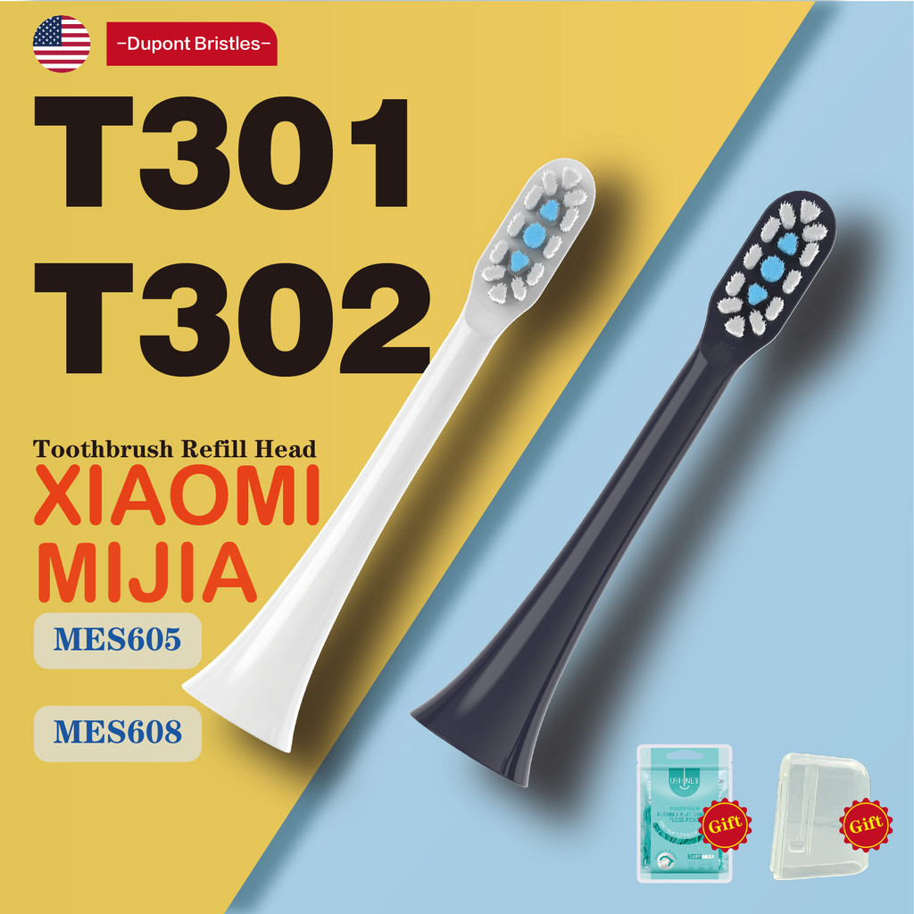 T301/T302 4 ชิ้นหัวแปรงสีฟันสําหรับ Xiaomi Mijia T301/T302 เปลี่ยนหัวแปรง Xiao mi Mijia T301/T302 หั