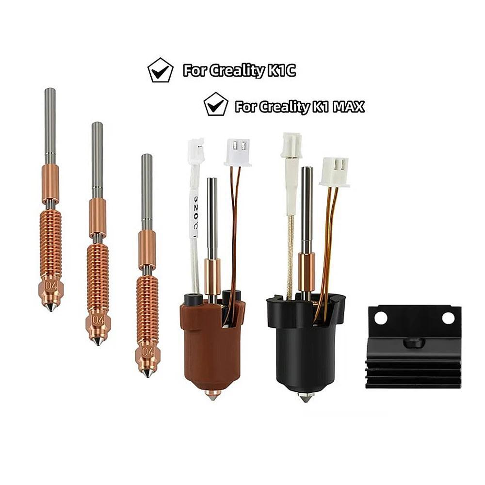 For Creality K1C k1 Max Hotend Ceramic Heating Block Kit 3D Printer Parts Quick-Swap Nozzle Kit Heat