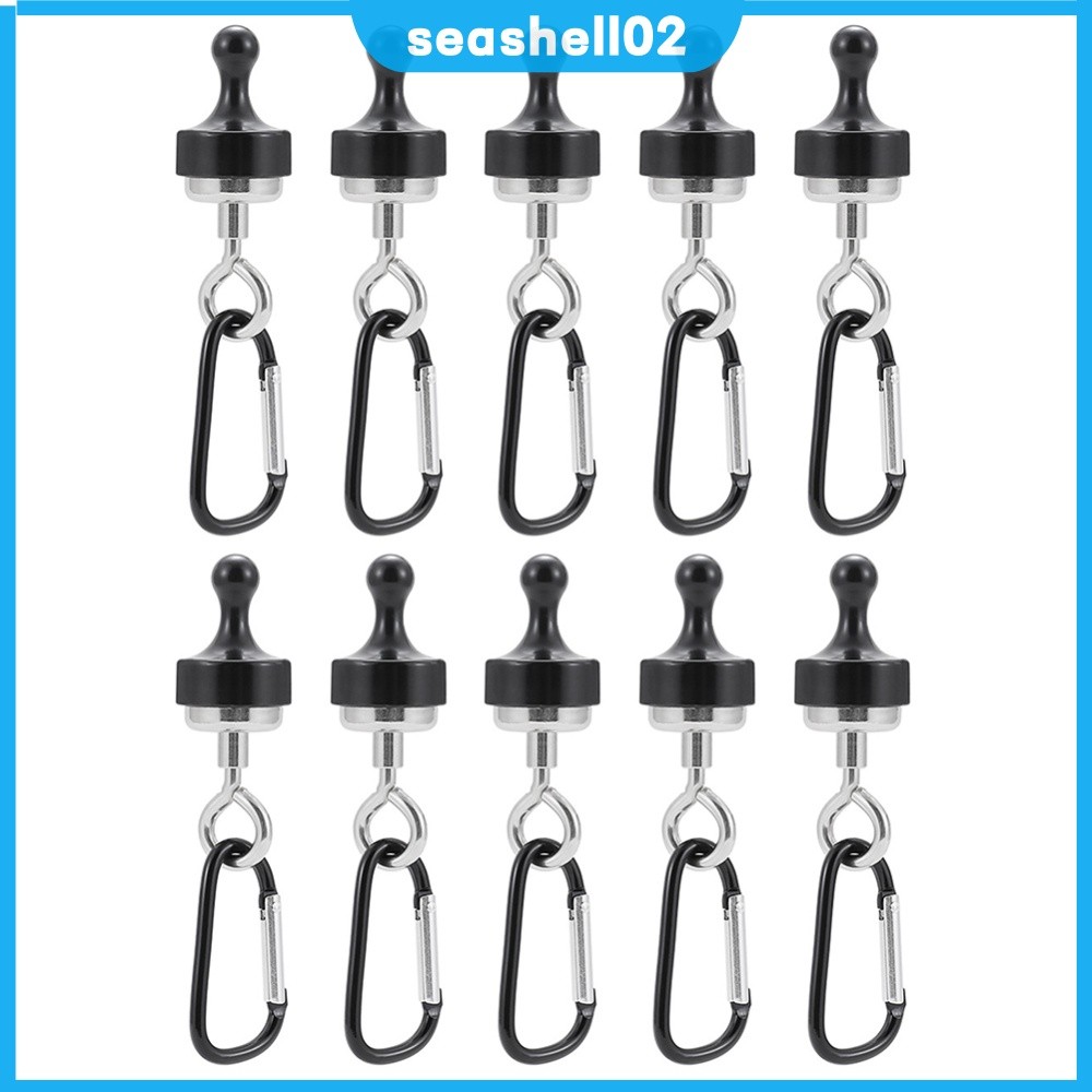 ⚡24ชม.⚡ 10 ชิ้น Camping ตะขอแม่เหล็ก D-Shape Camping เต็นท์ Carabiner เต็นท์แม่เหล็กแขวนสําหรับกลางแ