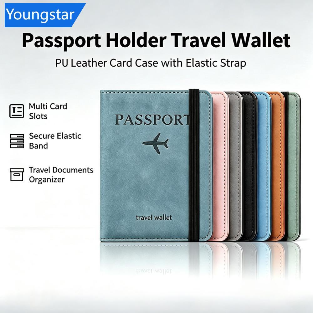 FYY Vintage RFID Blocking Passport Cover Multi-Function PU หนังหนังสือเดินทางกระเป๋าสตางค์ ID & Bank