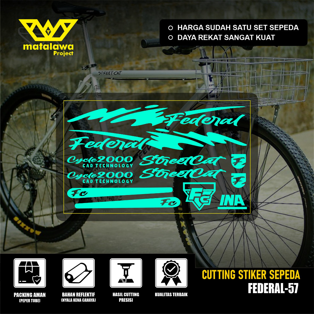 FEDERAL ใหม่สติกเกอร์ตัดสติกเกอร์ FEDERAL Street Cat Commuter Bike SET 57 NEWARA