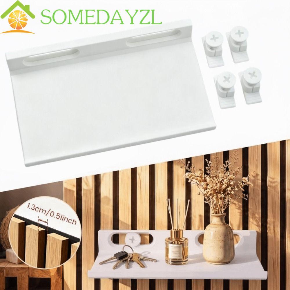 SOMEDAYZL Slat Wall Shelf, Floating Repositionable Acoustic Panel Shelf, Display Shelf สกรูโลหะปราศจ