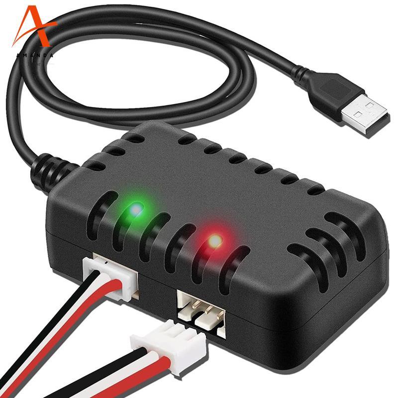 RC Car Battery Charger 7.4V Lipo- Balance Charger 2-In-1 สาย USB XH-3P ปลั๊ก 1A สําหรับ 2S แบตเตอรี่