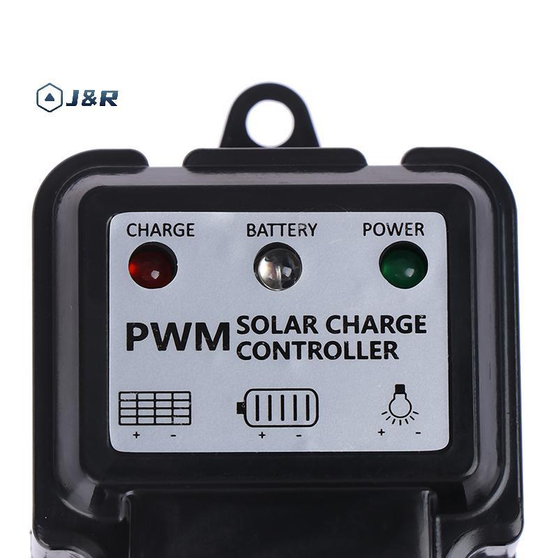 J&R> 1Pc 6V 12V 10A แผงพลังงานแสงอาทิตย์อัตโนมัติตัวควบคุมการชาร์จแบตเตอรี่ PWM