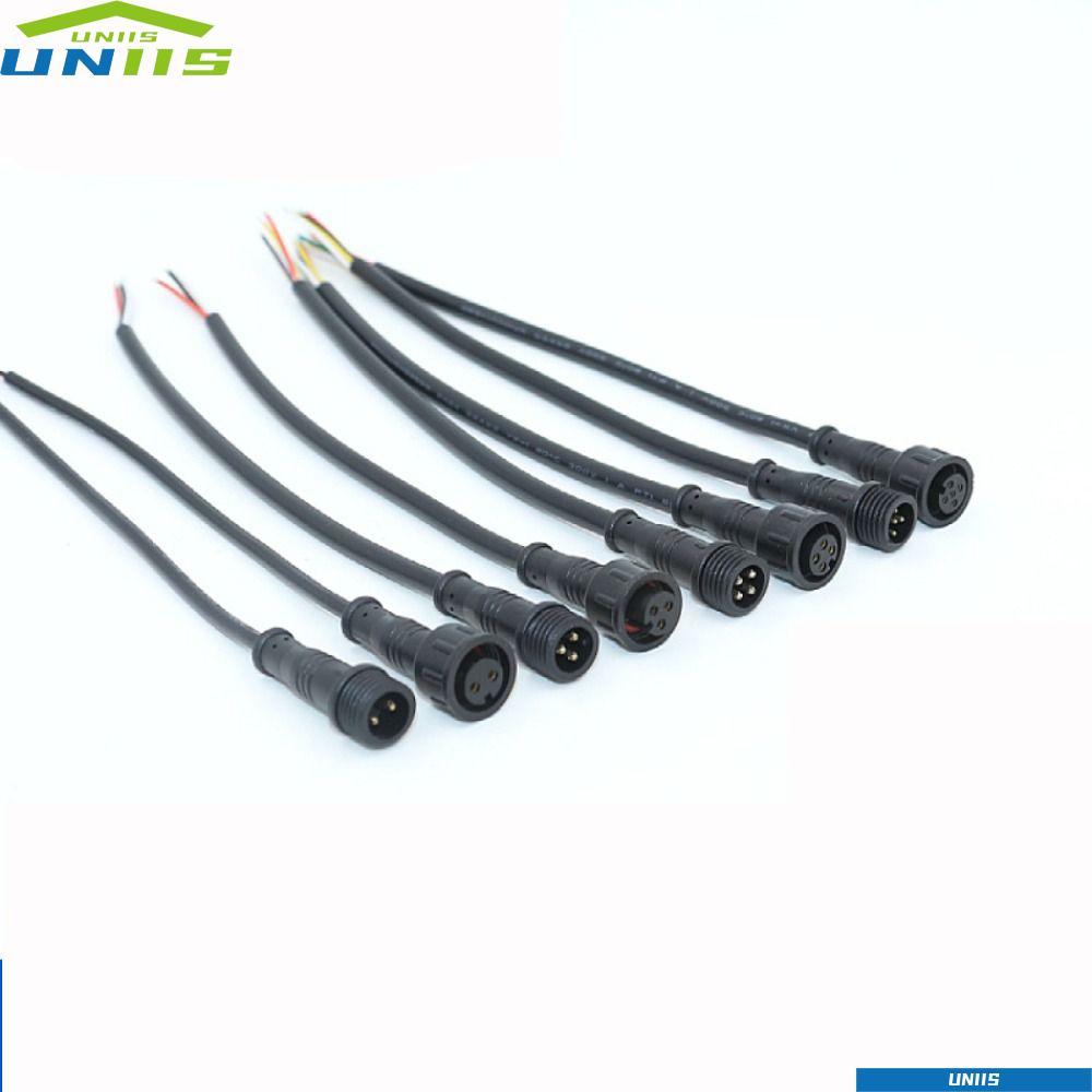 UNIIS 2Pin 3Pin 4Pin แจ็ค, 20 ซม.2Pin 3Pin 4Pin ชายหญิง LED Connector, LED Light Connector IP67 สีดํ