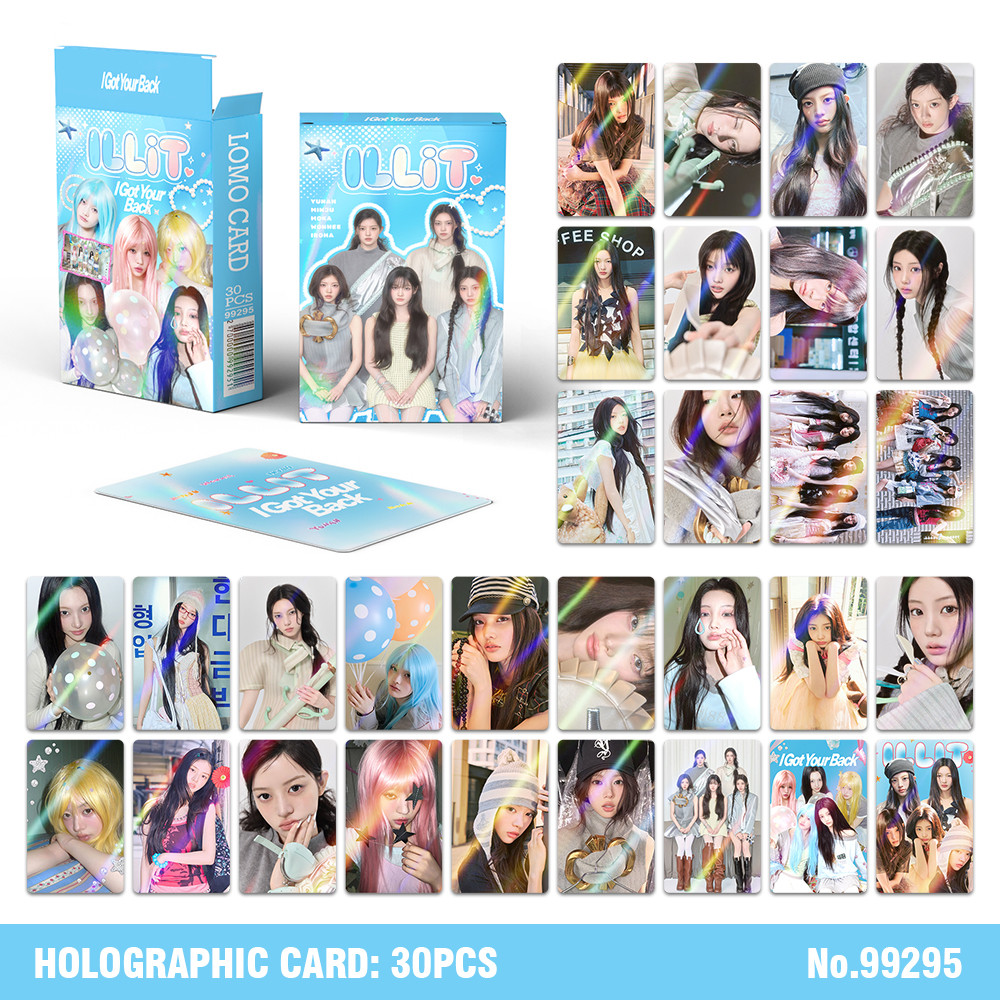 30-55pcs ILLIT Holographic Laser Lomo Cards I Got Your Back SUPER REAL ME MAMIHLAPINATAPAI ICONIC BY