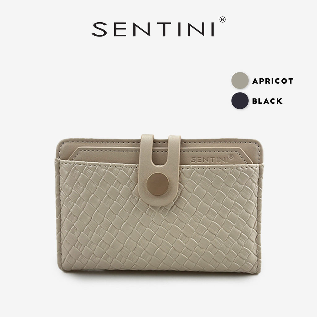 SENTINI Women Wallets Short Purse - สีดํา / แอปริคอท STP-192