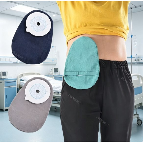 1pcs Breathable Coostomy กระเป๋าปรับ,ล้างทําความสะอาดได้ Ostomy กระเป๋า Protector กันน้ํานํากลับมาใช