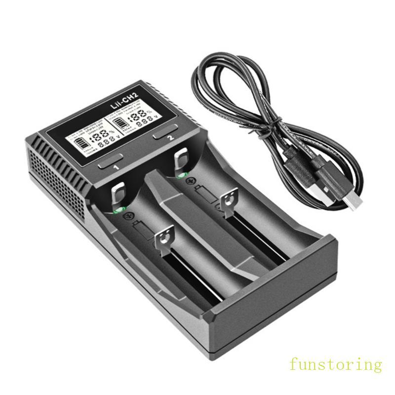 แท่นชาร์จเซลล์หน้าจอ FUN พร้อมอินพุต 5 V 5 V สําหรับ 18650 21700 แบตเตอรี่ทรงกระบอกปรับได้ 32-75 มม.