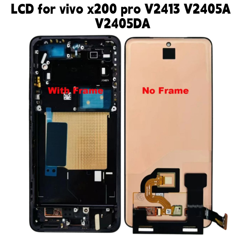 678 AMOLED สําหรับ vivo X200 Pro V2413 / Vivo V200 จอแสดงผล LCD ชุดหน้าจอสัมผัส Digiziter