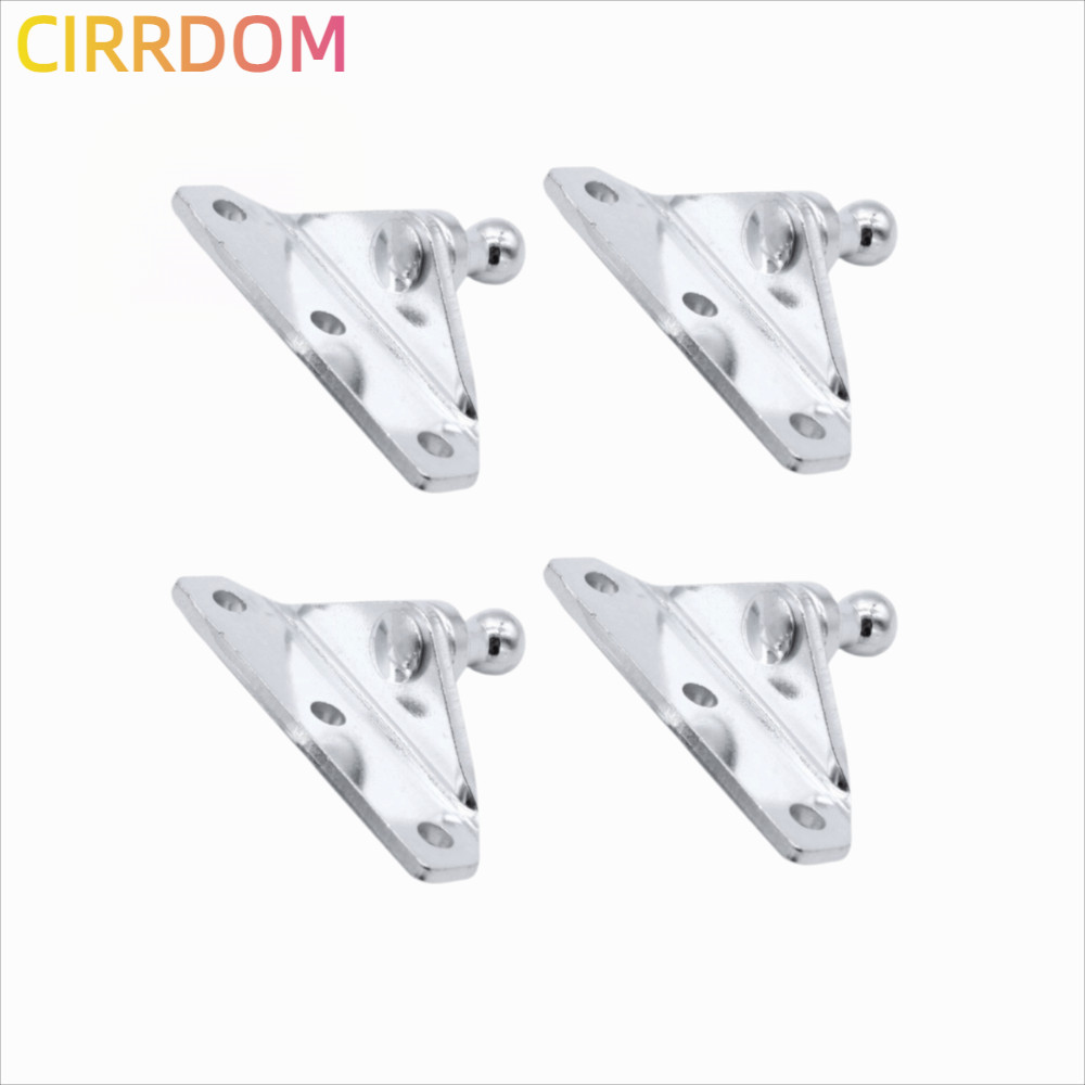 CIRRDOM 4pcs Ball Stud Brackets, 10 มม.สตั๊ด Silver Gas Strut Brackets, Universal สังกะสีเหล็กชุบ L-