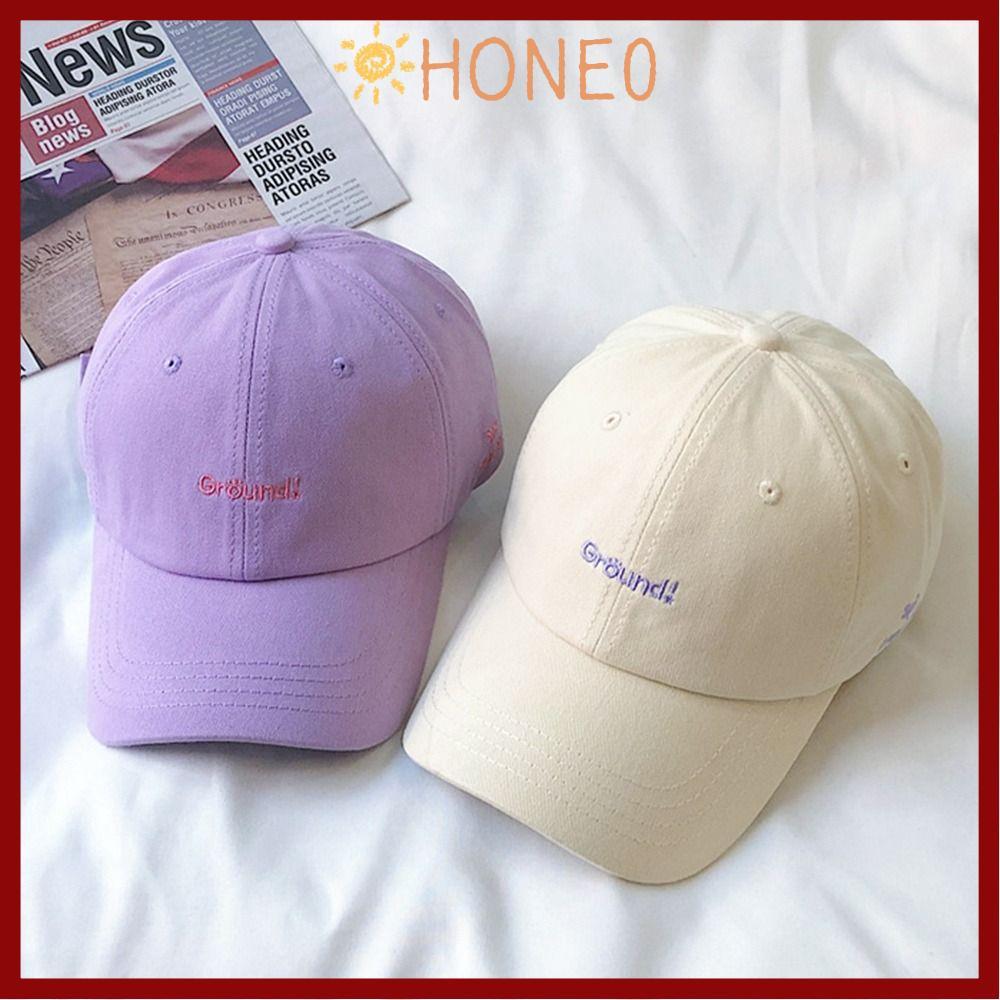 HONE หมวกกันแดดผู้หญิงผู้ชายกีฬากลางแจ้งปักตัวอักษร