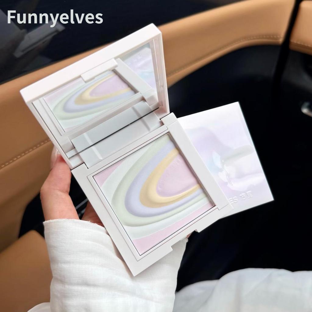 Funnyelves Five-Color Pressed Powder 24h Holding Makeup Repairing Yellow Brightening Setting Loose P
