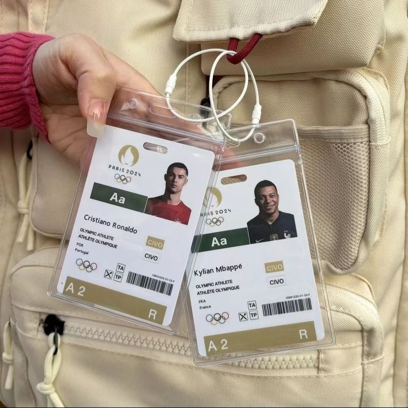 巴黎足球运动员书包挂件C罗梅西内马& 尔姆巴佩参赛球星卡学生礼物Football Star Surrounding Small Card Football Star Same Style Polaro