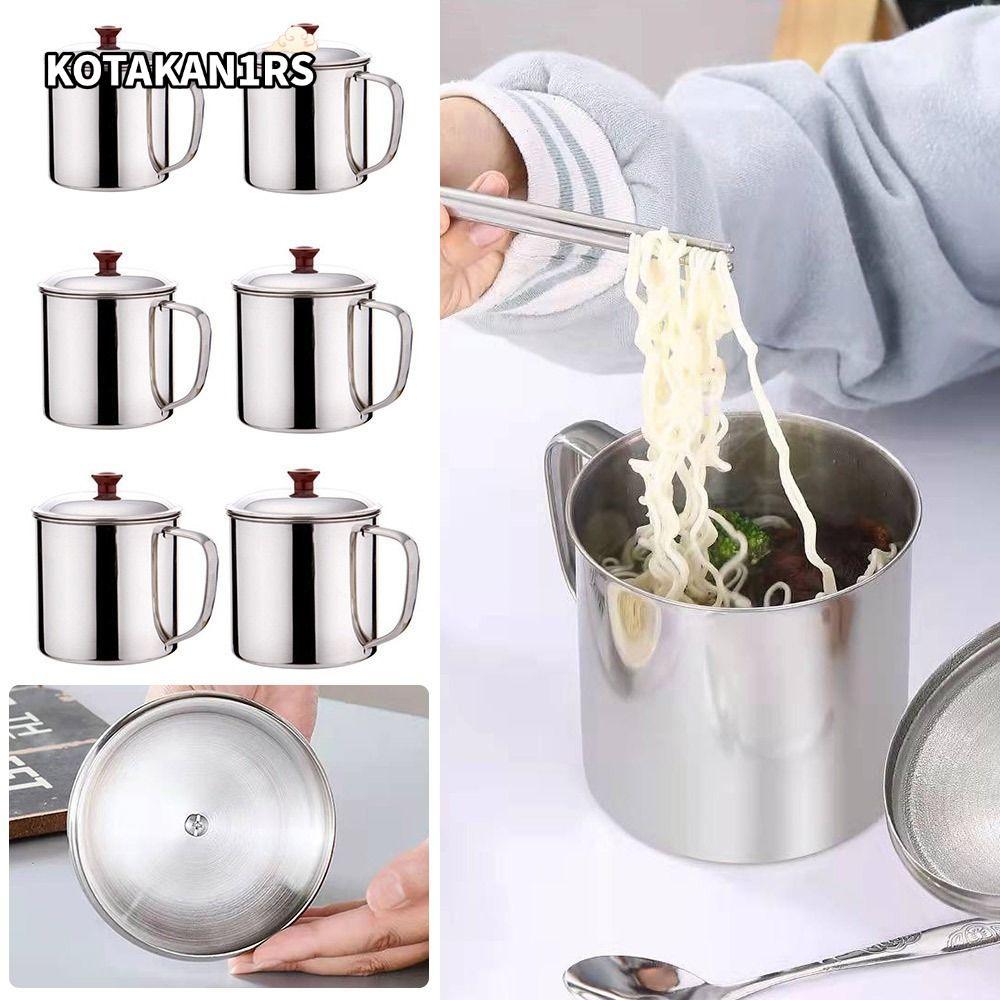 KOTAKAN1RS ถ้วยชาถ้วยดื่มสแตนเลส Handle Camping Tumbler Pint Cup