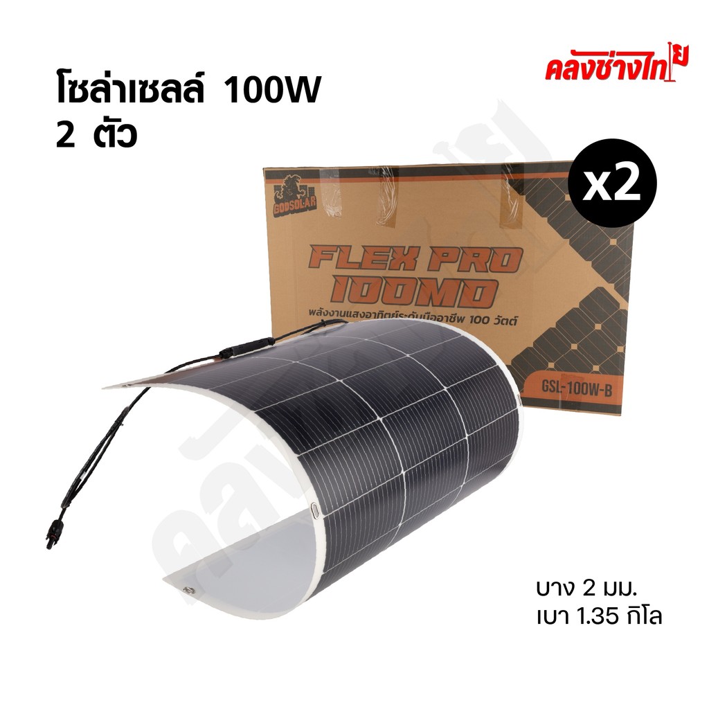 GODSORAL แผงโซล่าเซลล์ 100W-250W  แบบ 2 แผง